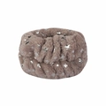 Close-up of brown plush headband with silver foil stars for spa and skincare - Light Coffee Wristbands