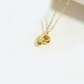 Polished 14K gold plated bubble initial P pendant necklace with fine chain for women - Letter P / Gold