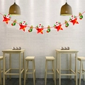 Christmas star and sock paper banner with Santa and snowman motifs for party decor - Z17-Red Star & Sock Style