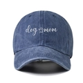 Casquette de baseball en coton bleu marine vintage avec texte Dog Mom et logo de patte - Bleu marine