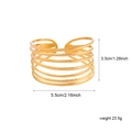 Golden 18k plated stainless steel hollow layered cuff bracelet with 5.5cm diameter - Gold Multi-Layer Hollow