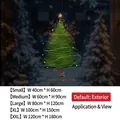 Christmas tree window sticker with golden and green lines and Merry Christmas text - Green Christmas Tree (Static Cling) / Small 40*60CM