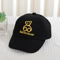 Black toddler baseball cap with yellow embroidered cartoon bear for ages 1-4 years - Battlobear Style (Black)