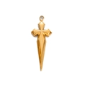 Pendentif épée en forme de croix dorée en acier inoxydable avec finition polie - Croix Épée 5#