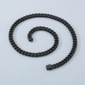 Collana a catena cubana in acciaio inossidabile nero lucido con chiusura quadrata - 8mm / 45cm / Nero