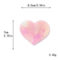 Pink heart sequin patch for DIY clothing accessories with 8.5x7cm size measurement - Light Pink Heart*Large Size #93