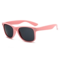 Pink retro Wayfarer sunglasses with dark lenses and metal rivet accents for women - Pink Frame