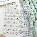 Self-adhesive iridescent teardrop facial gems and pearls in diamond shapes for makeup - Cube