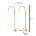 Elegant rose gold star threader earrings with sparkling cubic zirconia tassels for women - NE1034 Starfish