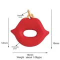 Pendentif lèvres en émail rouge avec boucle dorée, taille 16x16mm pour bijoux DIY - Lèvres Rouges / Rouge