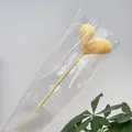 Handmade crochet yellow heart flower in transparent gift bag with love art text - Yellow Heart Branch