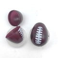 Deep red American football egg shell container for Easter gifts with white stitching - Rugby Football Style