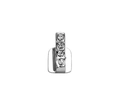 Grillz hip hop en argent avec quatre pierres de zircone étincelantes sur fond blanc pur - Argent Zircone Transparent