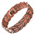 Retro bronze magnetic therapy bracelet featuring double-row dragon pattern and metal links - Branch Pattern Ancient Copper