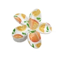 Frangipani hair claw clip with vibrant orange slice pattern and green leaf design - UV Print Plumeria [Orange]
