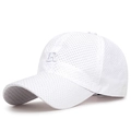 Casquette de baseball blanche en mesh respirant avec broderie lettre R sur le devant - Réglable / Blanc