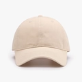 Classic beige cotton twill baseball cap with minimalist plain design and curved brim - Adjustable / Beige
