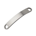 Gepolijste roestvrijstalen gebogen connector met twee gaten voor DIY-armbandaccessoires - 6*39mm Gebogen Lange Strip / Staalkleur