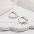 S925 sterling silver drop-shaped hoop earrings with multiple loops for DIY jewelry making - Silver