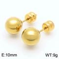 10mm golden spherical stud earrings in stainless steel with screw back closure - 10mm / Gold