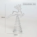 Cimier de sapin de Noël renne argenté avec paillettes et base en métal spirale - Élan Renne - Argent / Petit Cimier d'Arbre