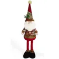 Christmas Santa doll with telescopic legs and red knitted hat for holiday decoration - Telescopic Santa Claus