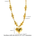 Dettaglio della collana con ciondolo a cuore in oro 18k e catena a sfere con misure - Collana / Collana Oro
