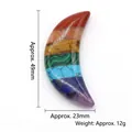 Rainbow crescent moon pendant made of natural stone chakra layers 49mm height - 50mm Large Moon