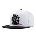 Classic white and black baseball cap with bold FUCK WHAT PEOPLE THINK 3D embroidery - White