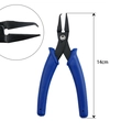Blue 14cm long-nose circlip pliers with non-slip handles and precision metal tips - Blue Handle 14cm Hook Pliers