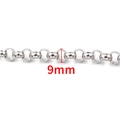 Detailed 9mm silver stainless steel round link chain for DIY necklace making - Pearl Link Chain / 9mm / Steel