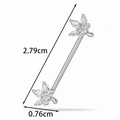 G23 titanium nipple ring with zircon floral ends measuring 2.79cm in total length - Flower Cluster (T2548-5#) / Silver