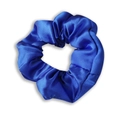 Premium royal blue satin fabric scrunchie with a glossy finish and elegant pleated design - Royal Blue
