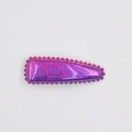 Fermaglio per capelli viola glitterato per bambine con bordo in perline rosa - Viola Bordo con Perline Glitter