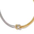 Collar de cadena de serpiente bicolor oro y plata con un nudo artesanal elegante - 16cm+5cm / Pulsera Bicolor (Soldadura por puntos)