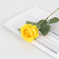 Artificial yellow velvet rose on white book pages for wedding and home decoration - Small Velvet Yellow