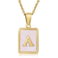 Pink Shell Letter A Style (With Chain)