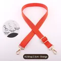 Adjustable 2.5cm orange nylon crossbody bag strap with light gold lobster clasps - Bright Silver Buckle / Orange