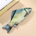 Realistic 3D fish shaped pencil case with lifelike scales and zipper on beige background - Herring (Internal Organs Version)