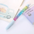 Quicksand gel pen with blue/green gradient glitter liquid and light blue caps - Light Blue