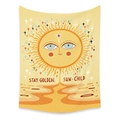 Dettaglio dell'arazzo sole giallo con la morbida trama in velluto a bolle in rilievo - 73X95CM / Tessuto Spazzolato / ZJ619-2 (Sole Personificato)