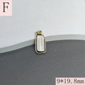 Detail of 9x19.8mm Merry Christmas pendant with gold plating and white enamel inlay - Black Merry Christmas Tag (Style F)