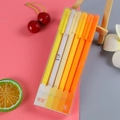 Set of 6 Morandi color neutral pens in warm yellow and orange tones with transparent case - Orange Series / 6Pcs/Set