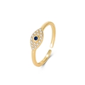 Anello occhio del male in argento S925 dorato con zirconi cubici blu e bianchi - Argento 925 / Colore Oro