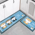 Blue kitchen rug set with Shiba Inu pattern, waterproof and non-slip mats for kitchen floors - 40*60cm / Blue Dog (HI LUCKY)