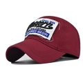 Vintage bordeauxrote Baumwoll-Baseballkappe mit Western-Stickerei im Distressed-Look - Burgunderrot