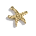 Pendentif étoile de mer plaqué or 18 carats avec texture polie et anneau rond - Or-Étoile de mer