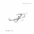 Silver stainless steel bow ring with adjustable opening and minimalist fashion design - Adjustable Open / Silver