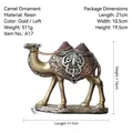 Goldene Kamel-Figur aus Harz mit kunstvollen Reliefmustern und Metall-Finish für Deko - Linke Position (24364) / Gold
