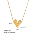 Collar con colgante de corazón en acero inoxidable dorado 18K con textura de sol - Collar de Corazón con Textura Dorada (TN3186) / Dorado